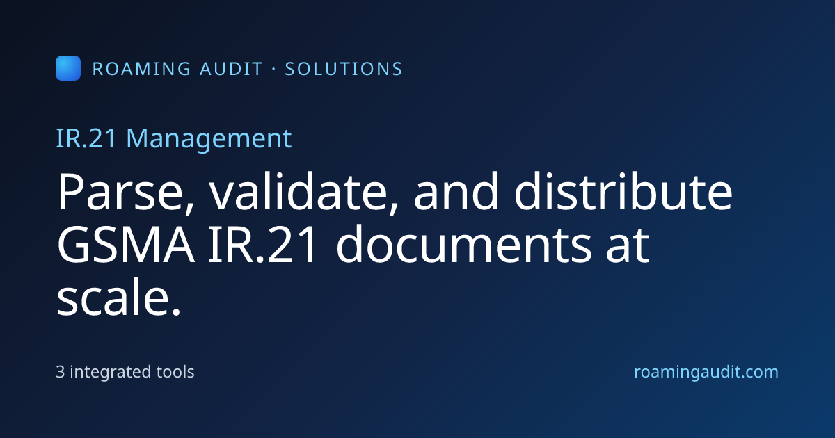 IR.21 Management — Roaming Audit