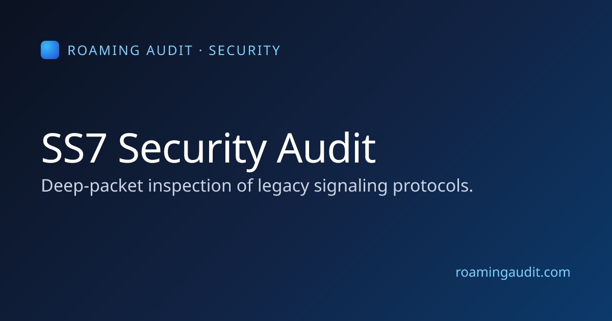SS7 Security Audit — Security — Roaming Audit